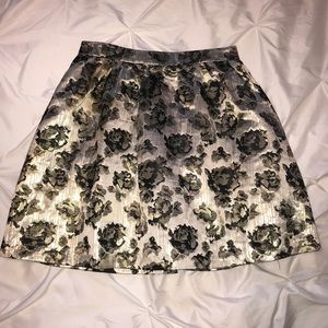Metallic Floral Skirt
